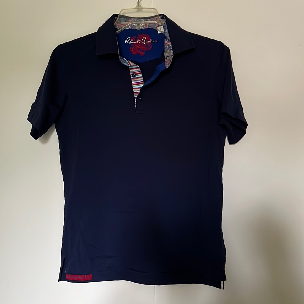 Robert Graham Navy Blue Polo Style Shirt
